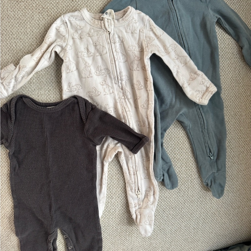 Cozy Kids One Piece Set - Cream, Gray, Blue